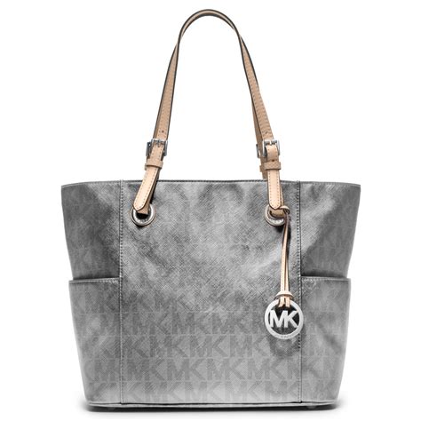 buy michael kors grey tiger print purse|Michael Kors signature tote gray.